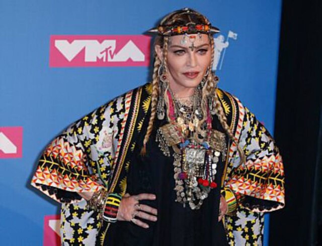 EFE/Jason Szenes Madonna na cerimônia de entrega do prêmio Video Music Awards 2018, da MTV.