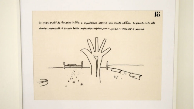 Tiago Queiroz/Estadão Desenho da exposição Oscar Niemeyer