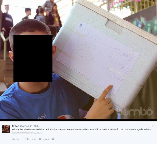 Twitter / @Ayrton_F 'Se nada der certo': tema de evento escolar gerou críticas