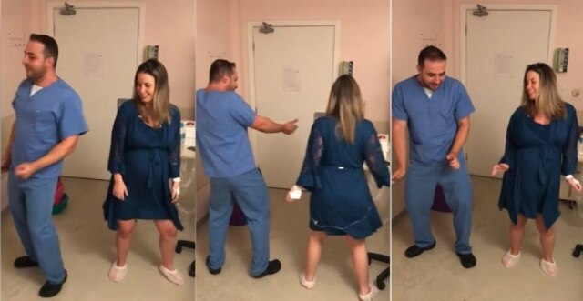 Facebook/Fernando.guedesdacunha.3 Paciente e médico dançando 'Paradinha', da Anitta.