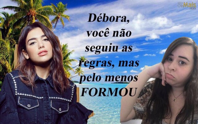 Débora Lima / Acervo Pessoal Jovem foi surpreendida com faixas com montagens suas ao lado de Maiara & Maraisa e Dua Lipa