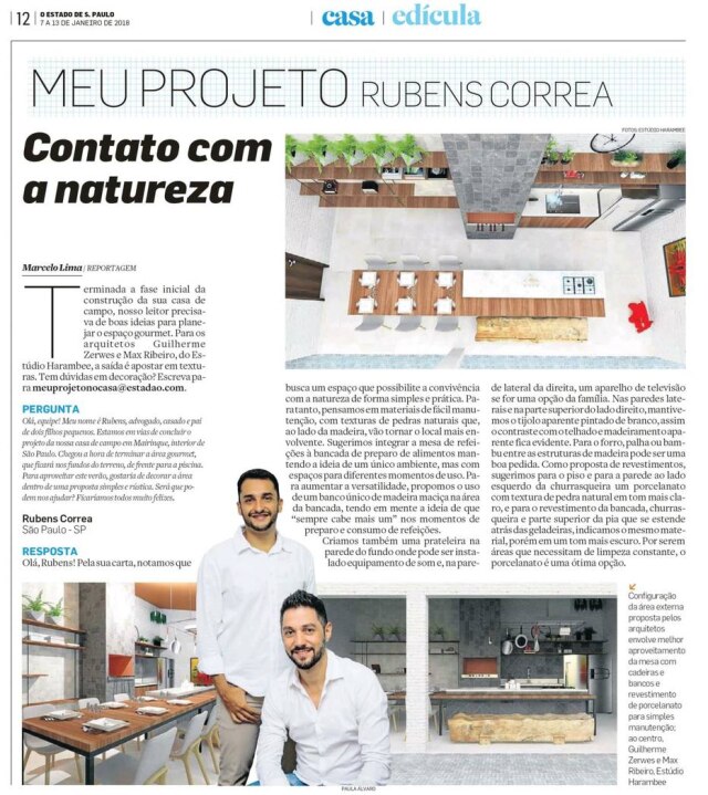 Reprodução A pedido de leitor do Casa, dupla de arquitetos planejaram um espaço gourmet que vie em contao com a natureza