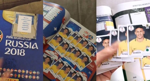 Instagram/@brumarquezine Bruna recebeu dezenas de figurinhas de Neymar, seu namorado.