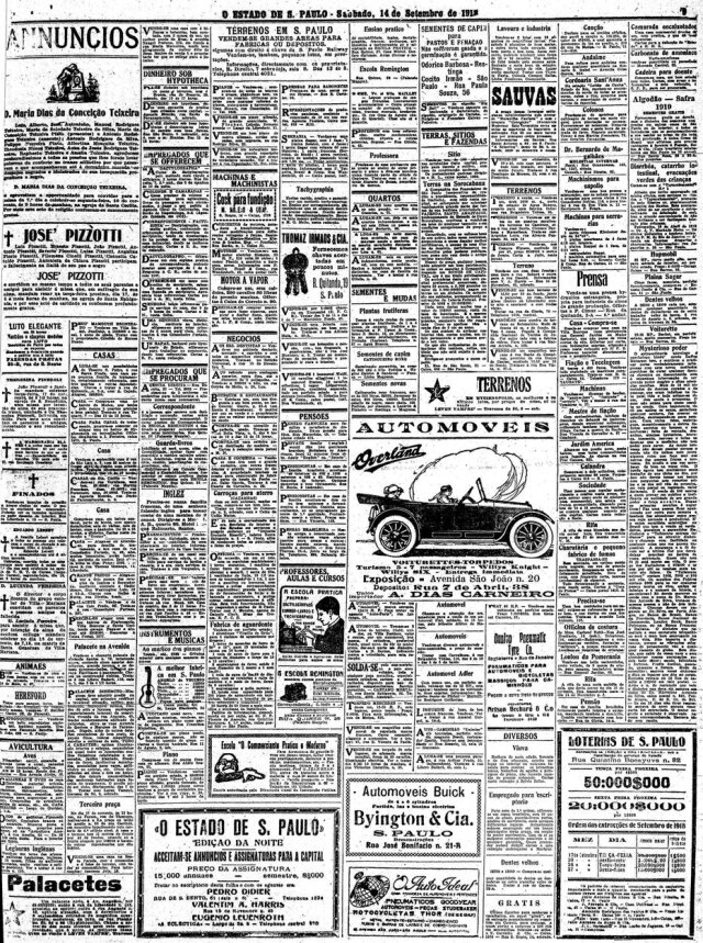 Acervo/Estadão O Estado de S.Paulo - 14/9/1918