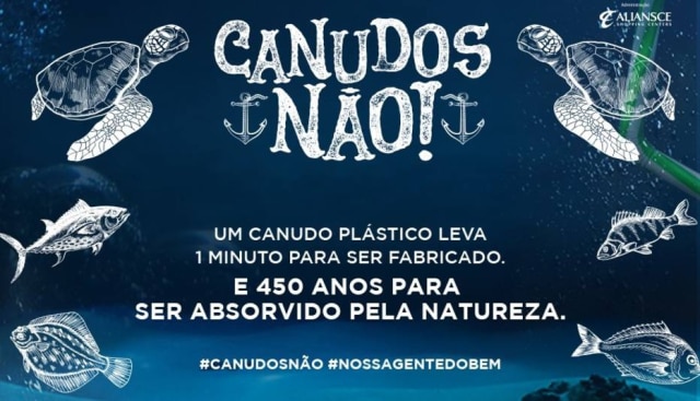Shopping Taboão / Divulgação Campanha contra a utilização de canudos do Shopping Taboão.