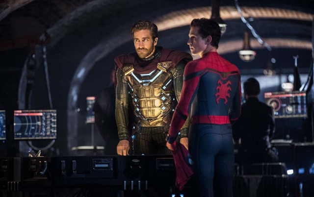 Divulgação/SonyPictures Jake Gyllenhaal e Tom Holland em 'Homem-Aranha: Longe de Casa'.
