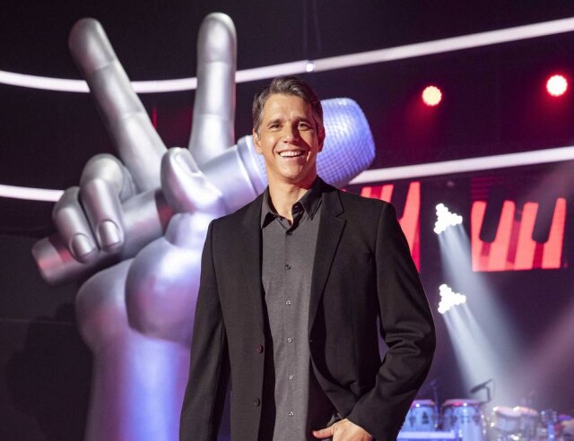 Globo/Fábio Rocha O apresentador Márcio Garcia no estúdio de gravação do programa 'The Voice Kids', da TV Globo.