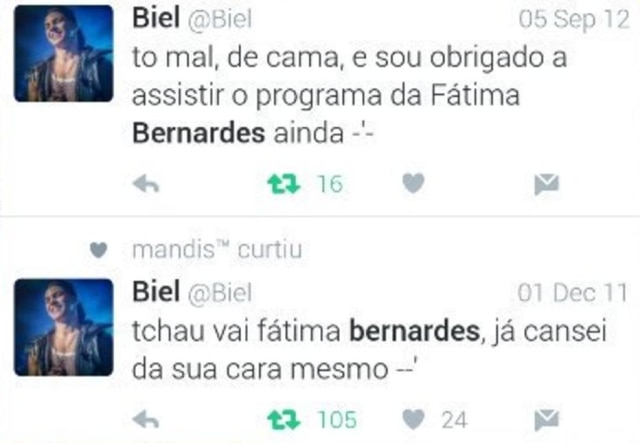 Reprodução/Morri de Sunga Branca Biel já falou mal do programa de Fátima.