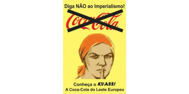 Cartaz que promove o Kvass na Feira do Leste Europeu em São Paulo