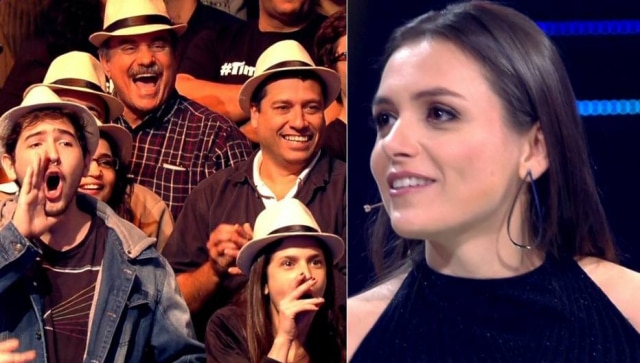 Reprodução de cena do 'Popstar'/Globo Monica Iozzi foi vaiada pela plateia do 'Popstar'