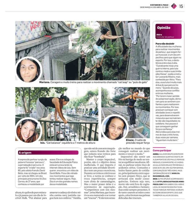 Mulheres no parkour - Estadão