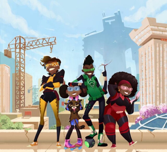 Netflix/Divulgação 'Mama K's Team 4' conta a história de quatro super-heroínas que vivem na cidade neo-futurista Lusaka, na Zâmbia.