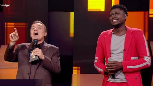 Reprodução de 'Canta Comigo 2' (2019) / Record TV Gugu Liberato e Franson no 'Canta Comigo'