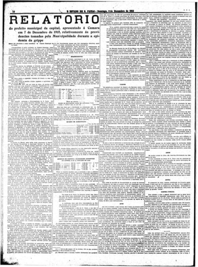 Acervo/Estadão O Estado de S.Paulo 08/12/1918Clique aqui para ver a página