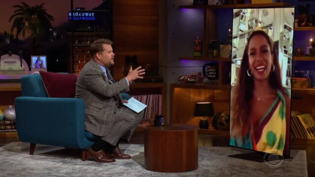 YouTube / @The Late Late Show with James Corden Anitta em entrevista a James Corden no 'The Late Late Show'