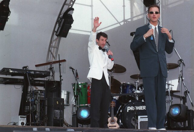 Sebastião Moreira / Estadão ET e Rodolfo durante evento no Parque do Carmo em agosto de 1998