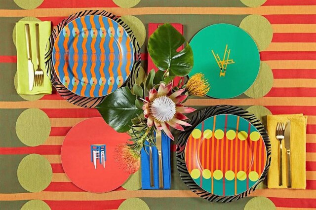 YIS Elementos afro latinos na linha de mesa de Yinka Ilori