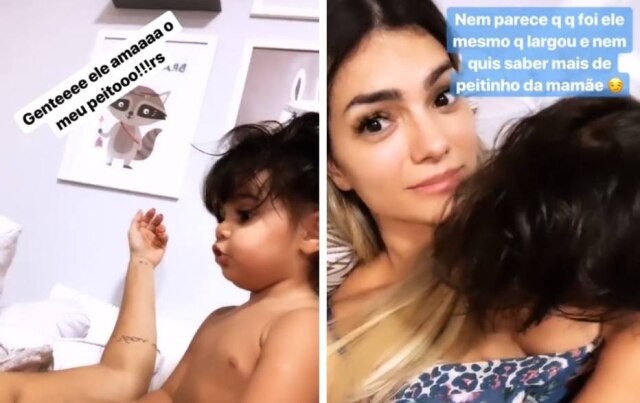 Instagram / @oficialkellykey Kelly Key em stories ao lado de seu filho.