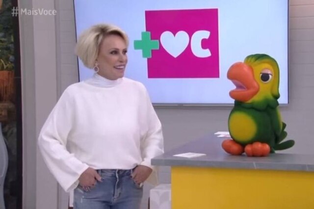 Reprodução/TV Globo A apresentadora do 'Mais Você', Ana Maria Braga, e Louro José.