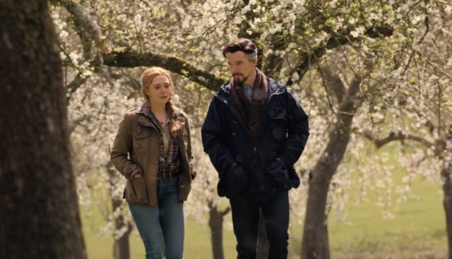 YouTube / Marvel Entertainment Wanda e Stephen Strange se encontram em ‘Doutor Estranho no Multiverso da Loucura’.