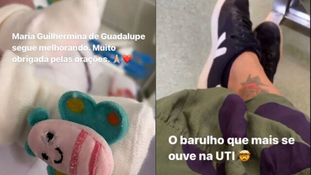 Instagram/@leticiacazarre Nos Stories, Letícia Cazarré compartilhou rotina na UTI neonatal.