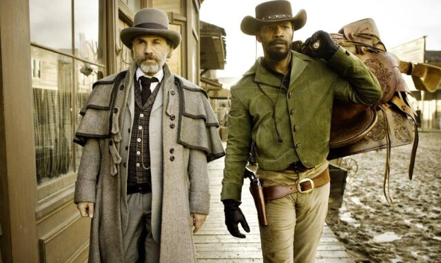 Divulgação Jammjie Foxx, Christoph Waltz e Leonardo DiCaprio aparecem em interpretações magistrais. Waltz ganhou mais um Oscar de Melhor Ator Coadjuvante