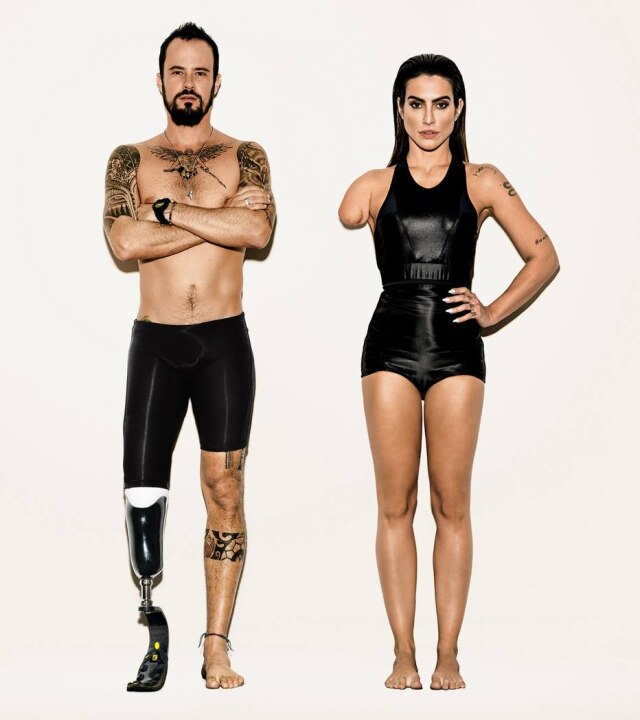 Reprodução Paulo Vilhena e Cleo Pires na campanha "Somos Todos Paralímpicos"