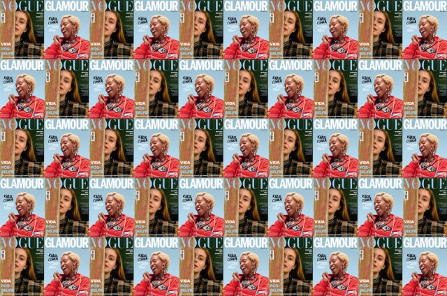 Divulgação Vogue e Glamour As capas de março de 2018 das revistas 'Vogue' e 'Glamour', que assinam a curadoria de dois cursos na ESPM, em São Paulo