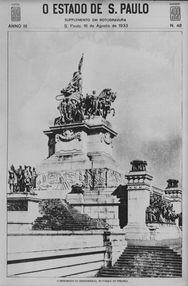 Acervo Estadão Monumento da Independência, em agosto de 1933.