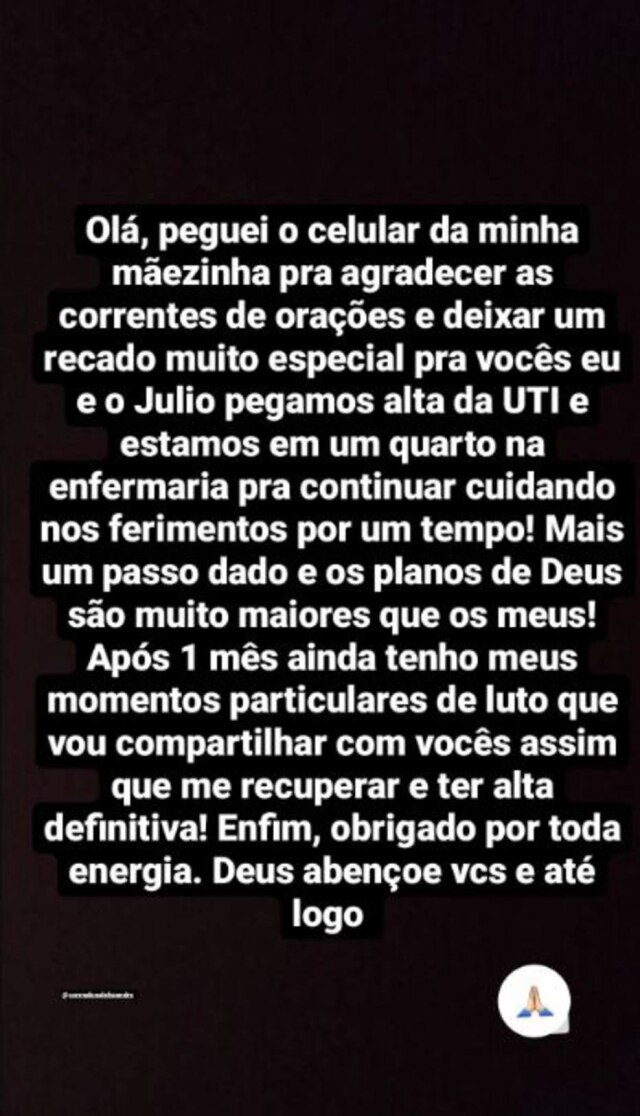 Instagram/@conradocea Nos Stories, Conrado agradeceu o carinho do público e falou sobre momento de luto pela morte de Aleksandro, com quem fazia dupla.