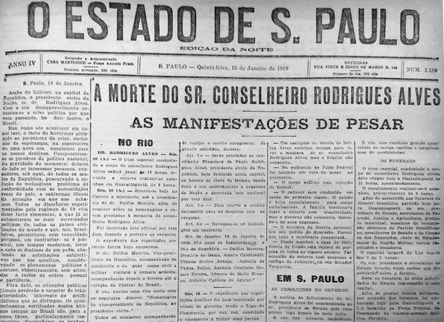 Acervo/Estadão Estadinho -16/01/1919
