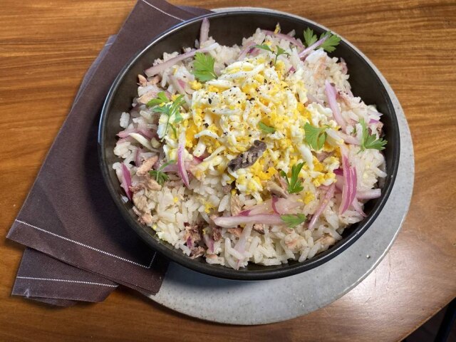 Patrícia Ferraz/Estadão Arroz com sardinha e ovo