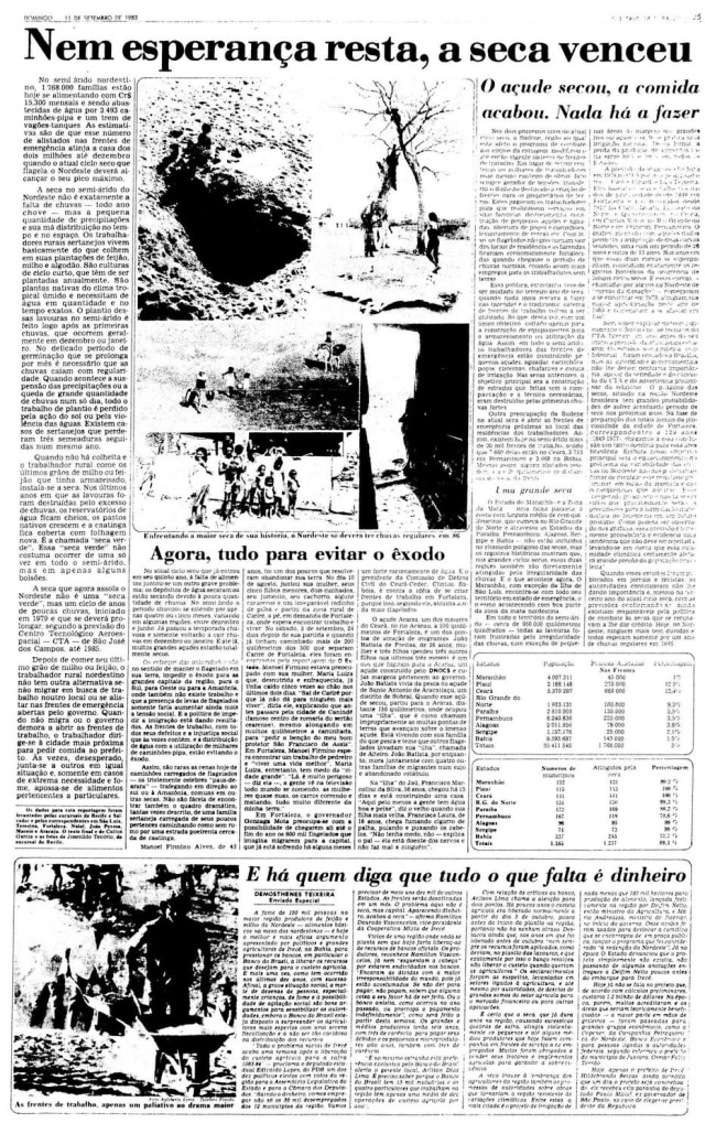 Acervo Estadão Reportagem de Carlos Garcia, 11/9/1983.