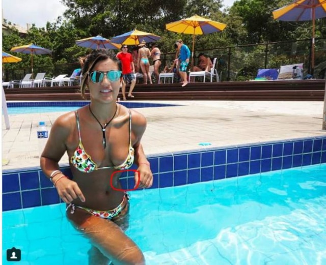 Foto: Reprodução/ Instagram Internautas dizem que azulejo torto é o indicativo do uso de Photoshop