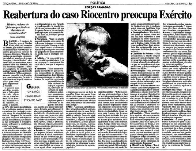 Acervo/Estadão > Estadão - 18/5/1999