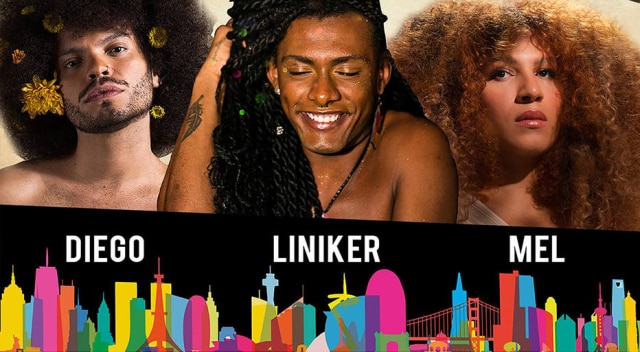 Divulgação Liniker, Diego Moraes e Mel.