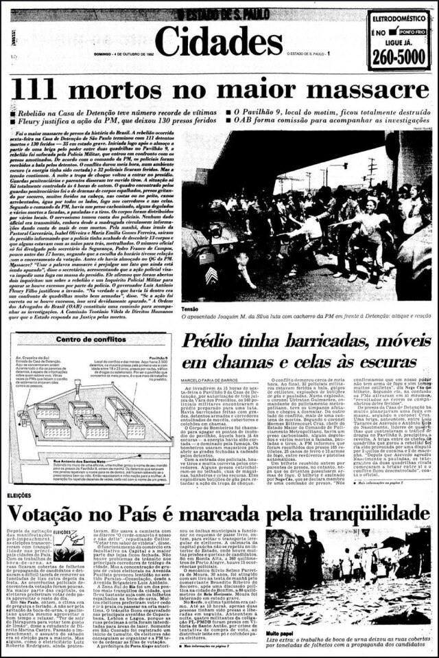 Acervo/Estadão O Estado de S.Paulo- 04/10/1992