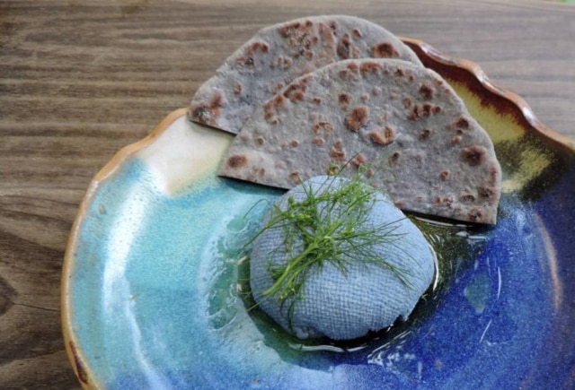 O queijo azul de kefir com tortilha