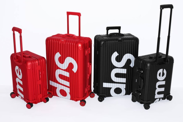 Divulgação Rimowa Os quatro diferentes modelos da coleção Rimowa x Supreme