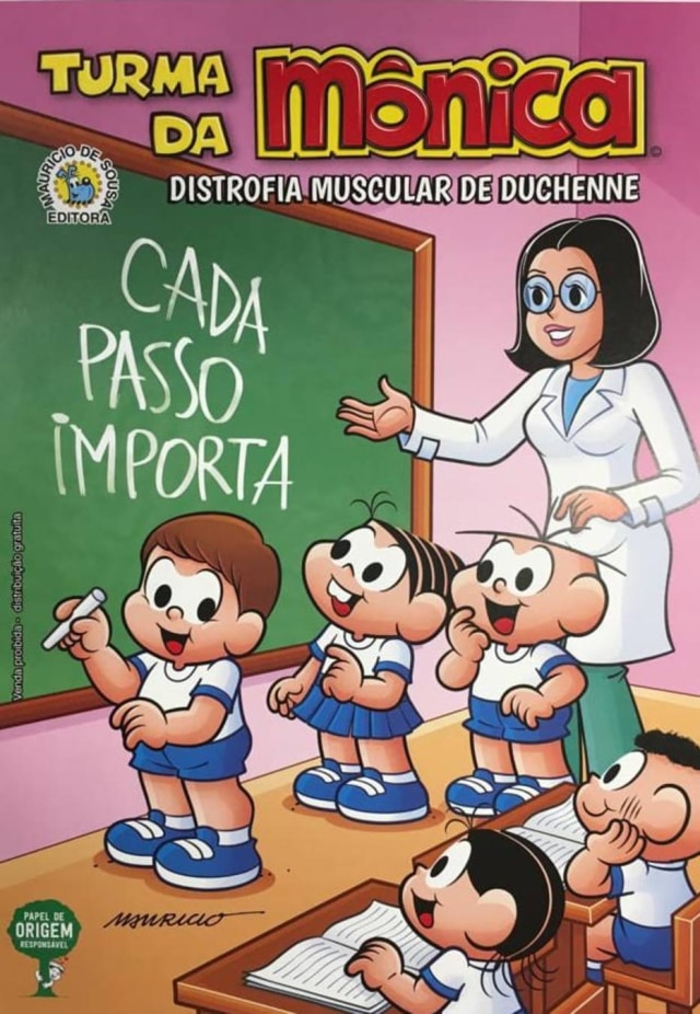 Mauricio de Sousa Produções/Divulgação Capa da primeira revista da 'Turma da Mônica' com personagem que tem distrofia muscular de Duchenne.