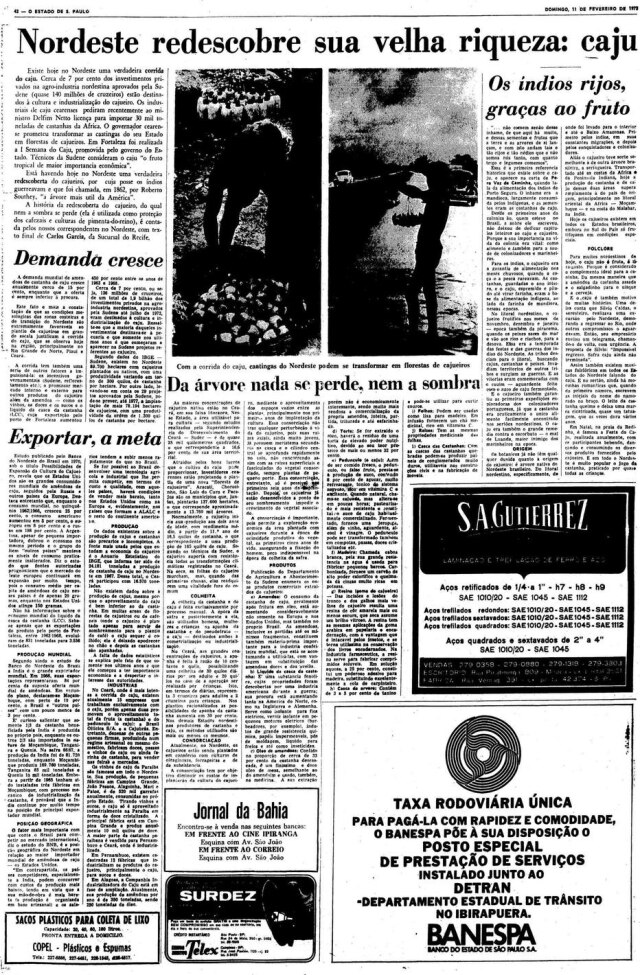 Acervo Estadão Reportagem de Carlos Garcia, 11/2/1973