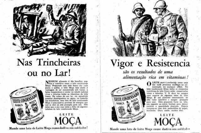 Acervo/Estadão Publicidade do Leite Moça durante a Revolução de 1932.>>Estadão - 18/8/1932