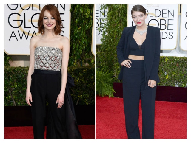 Emma Stone de Lanvin e Lorde de Narciso Rodriguez
