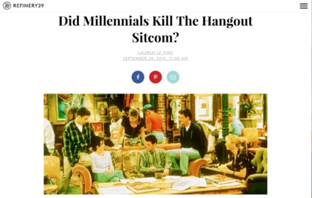 Reprodução/Buzzfeed Os millennials acabaram com as comédidas de conversa entre amigos?
