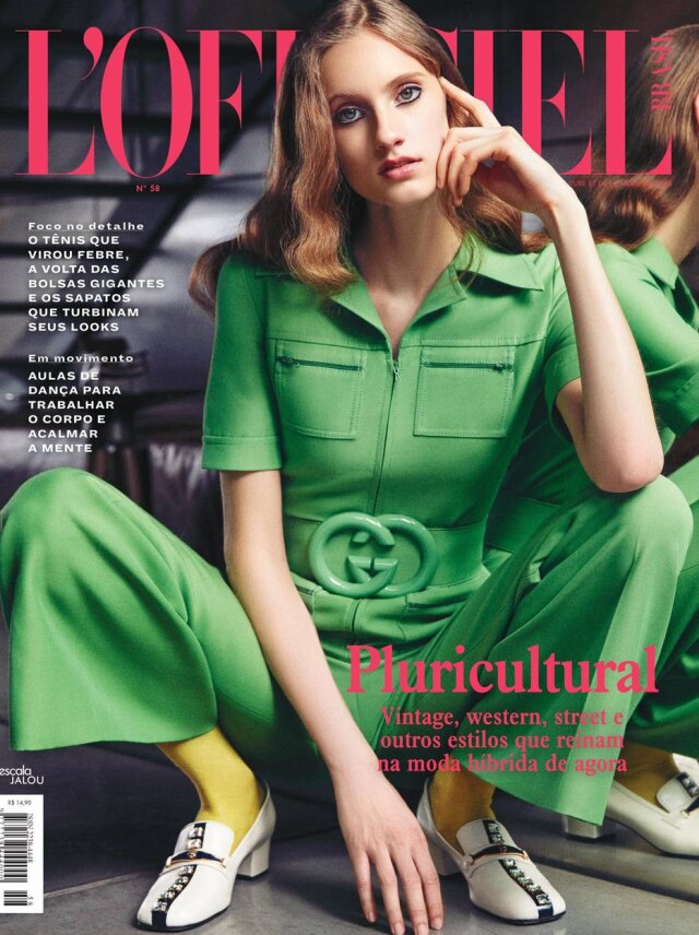 Fábio Bartelt/Divulgação Sarah é capa da edição de abril da revista L'Officiel Brasil