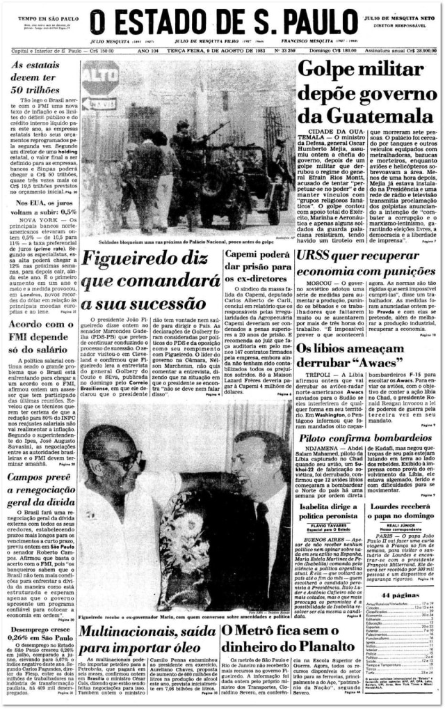 Acervo/Estadão O Estado de S.Paulo - 09/8/1983