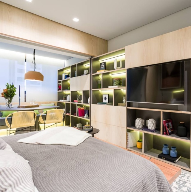 Ricardo Bassetti Apesar do espaço limitado, apartamento tem divisões de ambientes opcionais