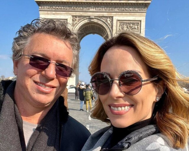Instagram/@aanafurtado Boninho e Ana Furtado estão em Paris para evento de moda.