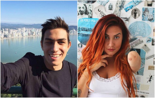 Acervo pessoal Gustavo, às esquerda, é cego e Mariana, à direita, não tem a mão esquerda