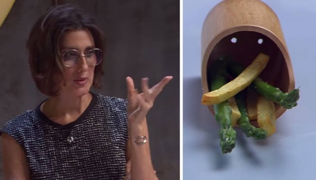 Reprodução de 'MasterChef Brasil' (2019) / Band Paola Carosella e o prato de Eduardo R., participante da 6ª temporada do 'MasterChef Brasil'.